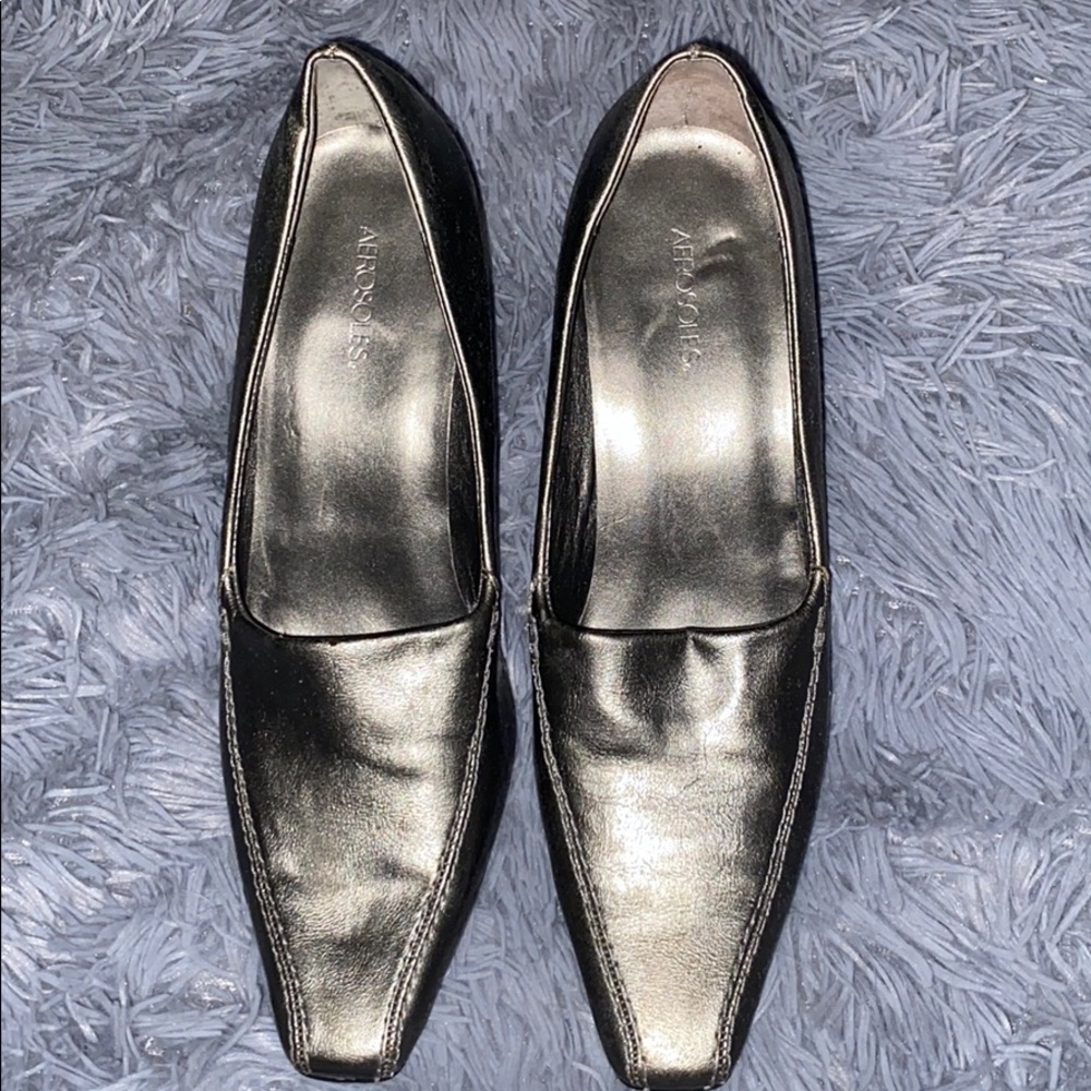 AEROSOLES SILVER WOMENS HEEL 8.5